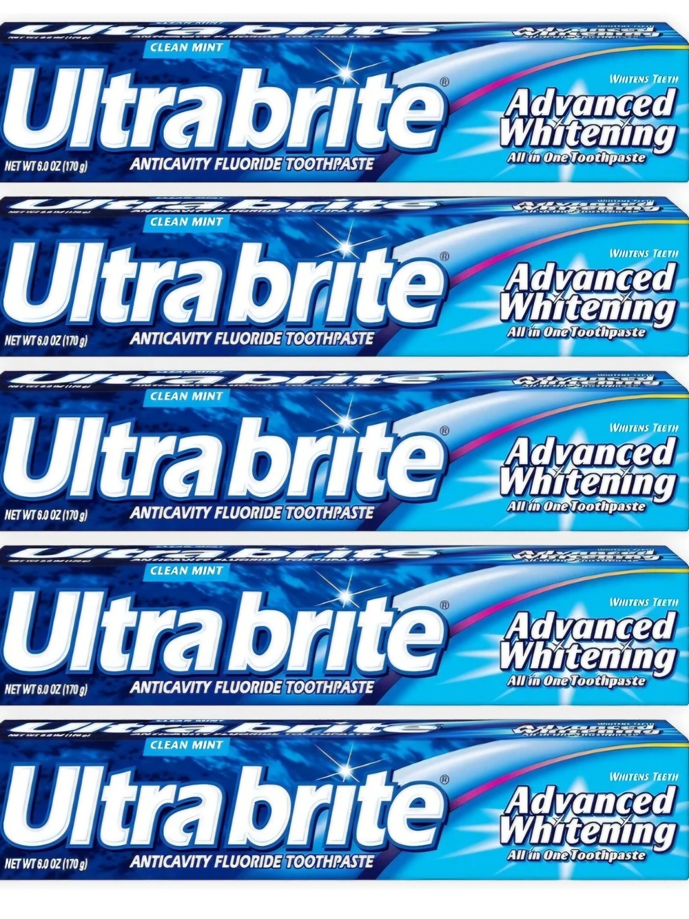 Ultra brite Advanced Whitening Toothpaste - Clean Mint Pack Of 6